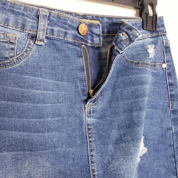 Joe's Jeans Distressed Frayed Hem Classic Denim Jean Skirt Girls Size 14 - Picture 7 of 10